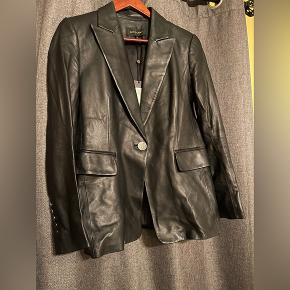 Black leather blazer by Kori Halperin - Picture 3 of 6